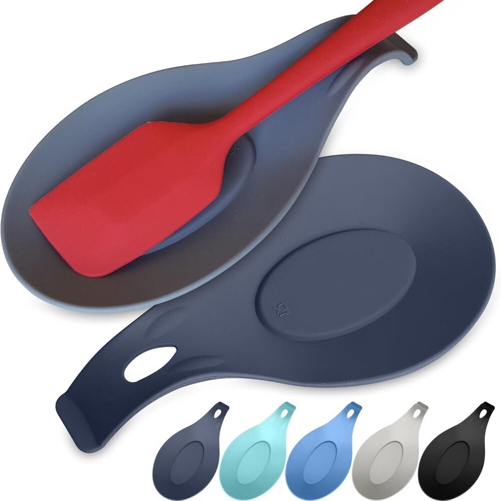 Silicone Spoon Rest for Stove Top, Set of 2 - HEAT RESISTANT, EASY TO CLEAN Kitc